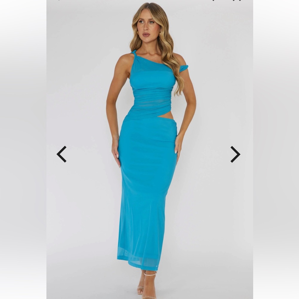 Elegant Blue One-Shoulder Dress
